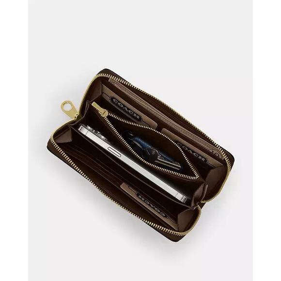 NWT Coach Long Zip Around Wallet CT083 Wine Crocodile Embossed Leather - Picture 9 of 10